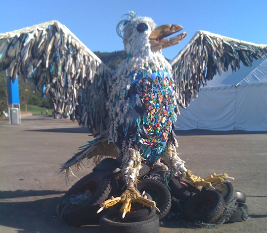 Seagull made from trash by: Erin Mitchell